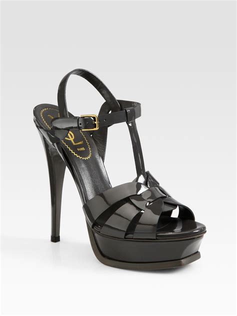 black ysl tribute|TRIBUTE platform sandals in smooth leather .